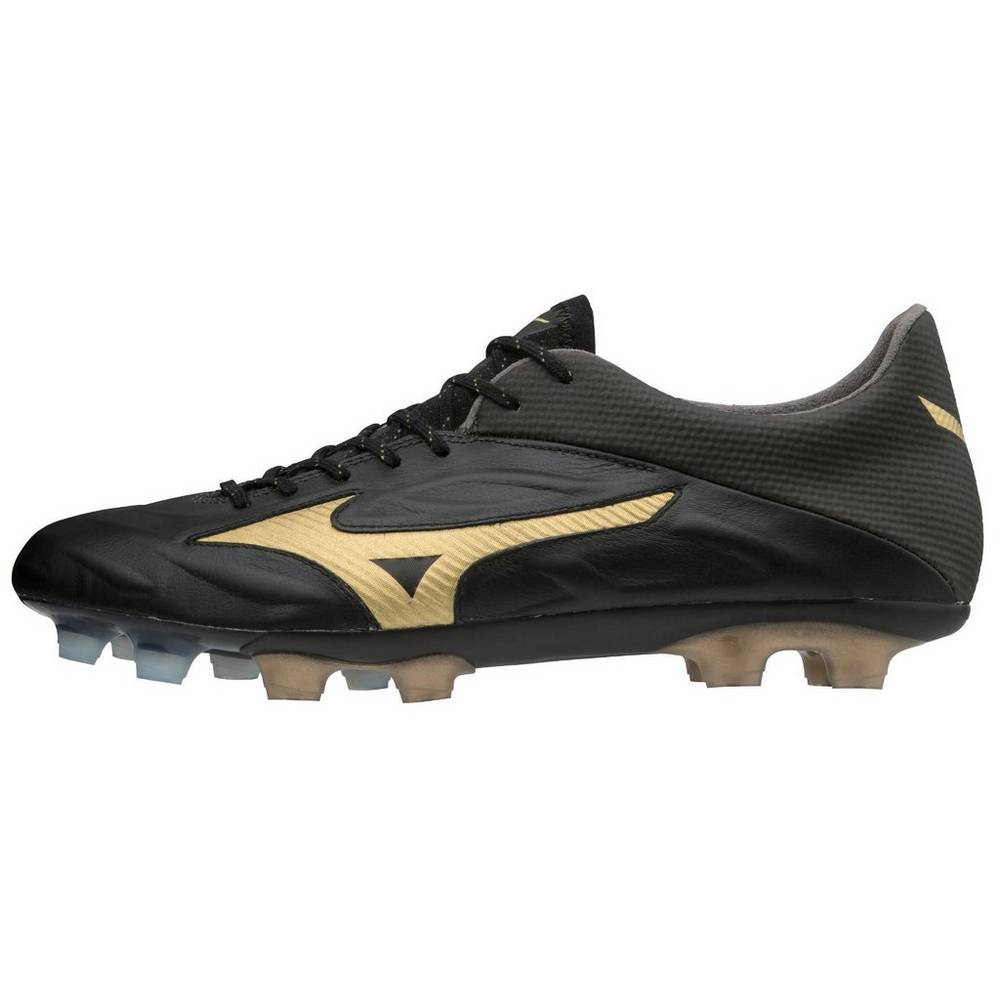 Botas de Futbol Mizuno Rebula 2 V1 Made in Japan Hombre Negras/Doradas España JBTI-86429